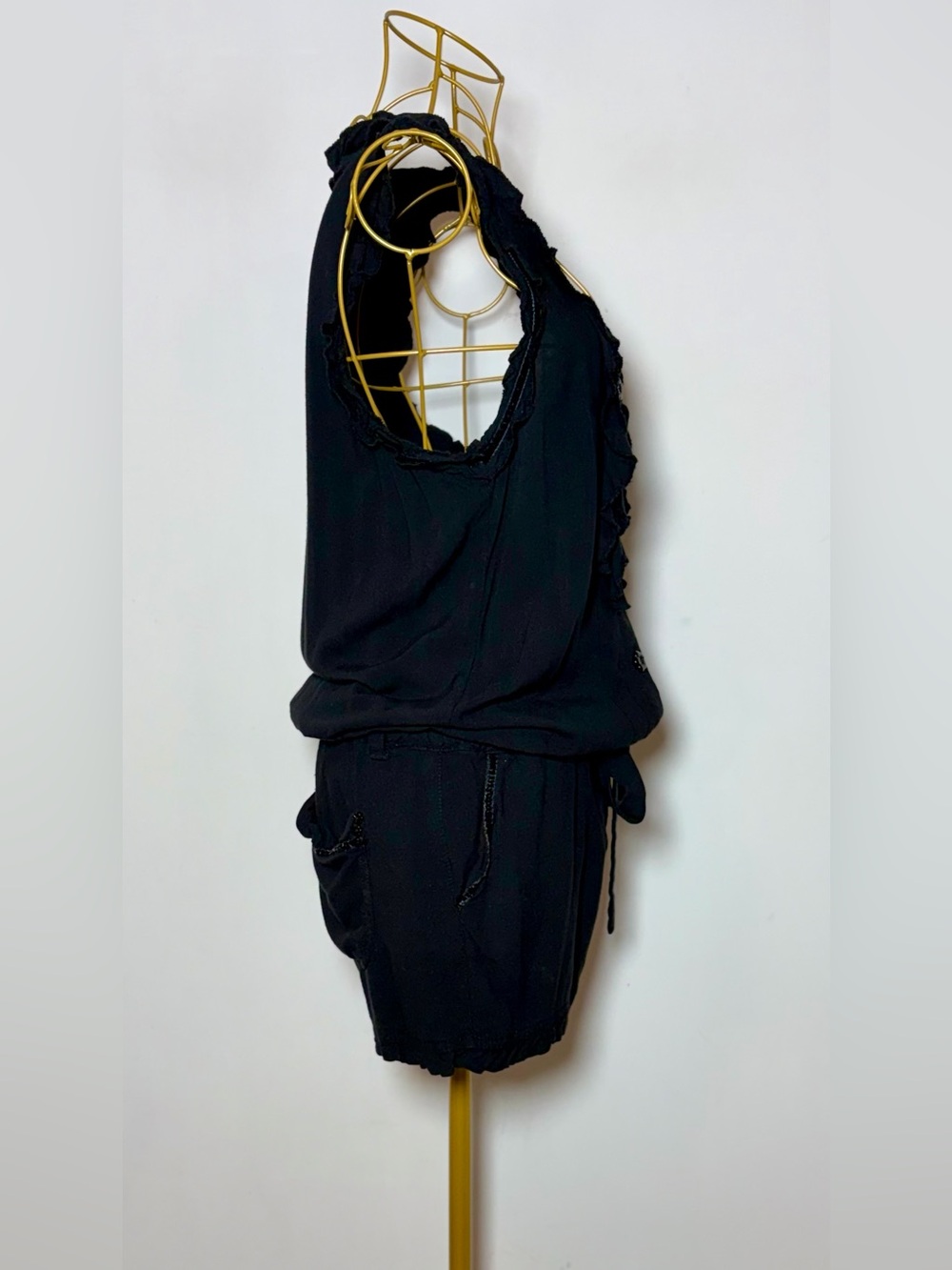 Jolt Black Ruffle Button-Front Drawstring
Romper Y2K, Small - Picture 6 of 12